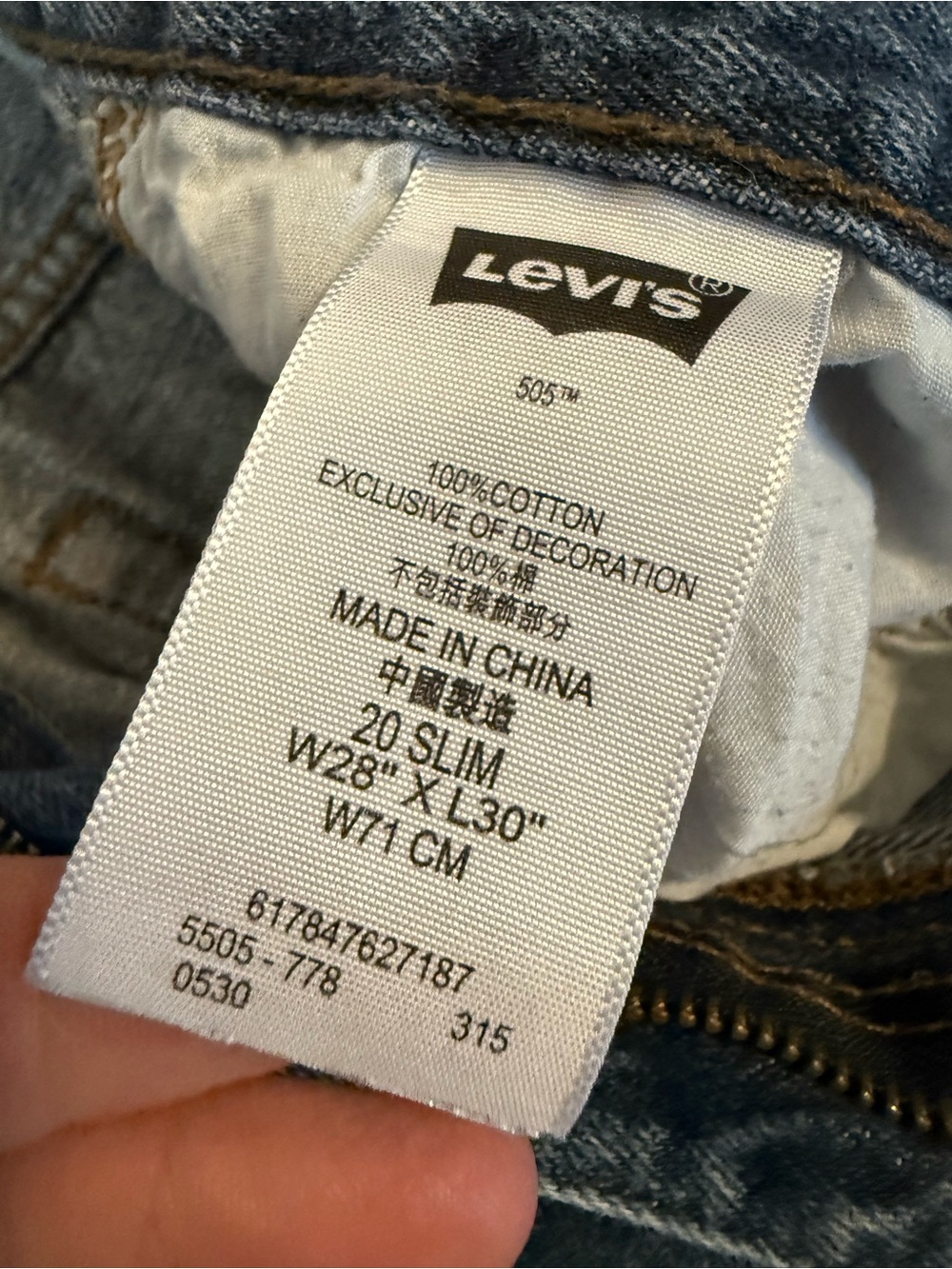 Levi's 505 Set of 2 Boys Blue Straight Slim Jeans Size 20 28x30 - Picture 9 of 13